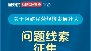 草逼免费直接看国务院“互联网+督查”平台公开征集阻碍民营经济发展壮大问题线索